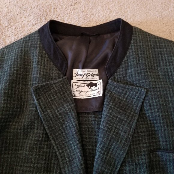 Vintage Rare Austrian Josef Geiger Original Salzburger Tracht Gingham Jacket - Picture 7 of 16